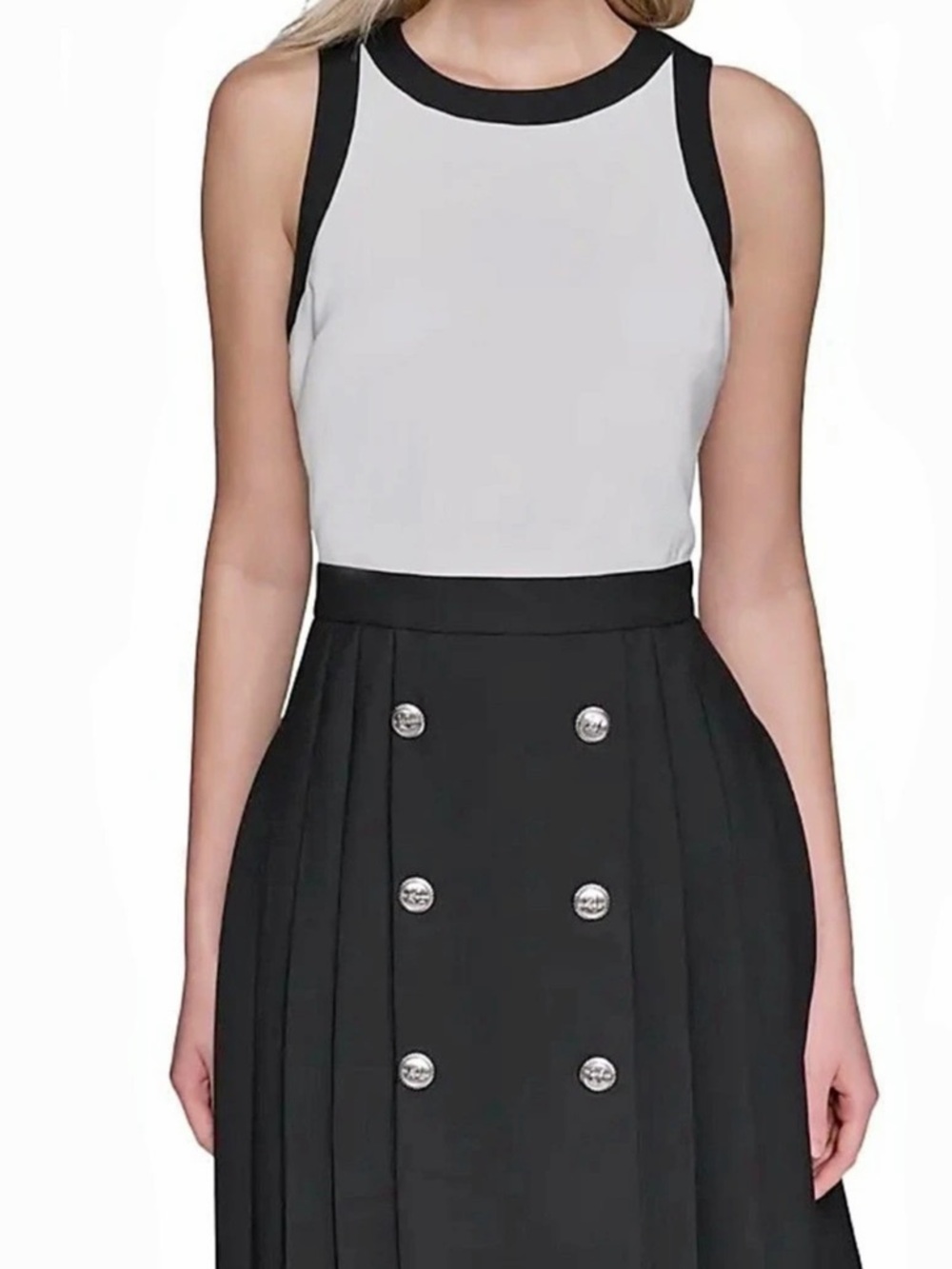 Karl Lagerfeld Paris Mixed Media Dress Color Block Mini Dress Size 4 NWT